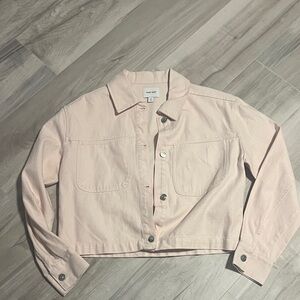Nine West Pale Pink Cropped Jean Jacket